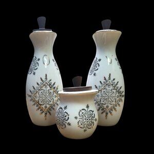 Vintage Atomic Cruet Set Oil Vinegar toothpick Jar Mcm